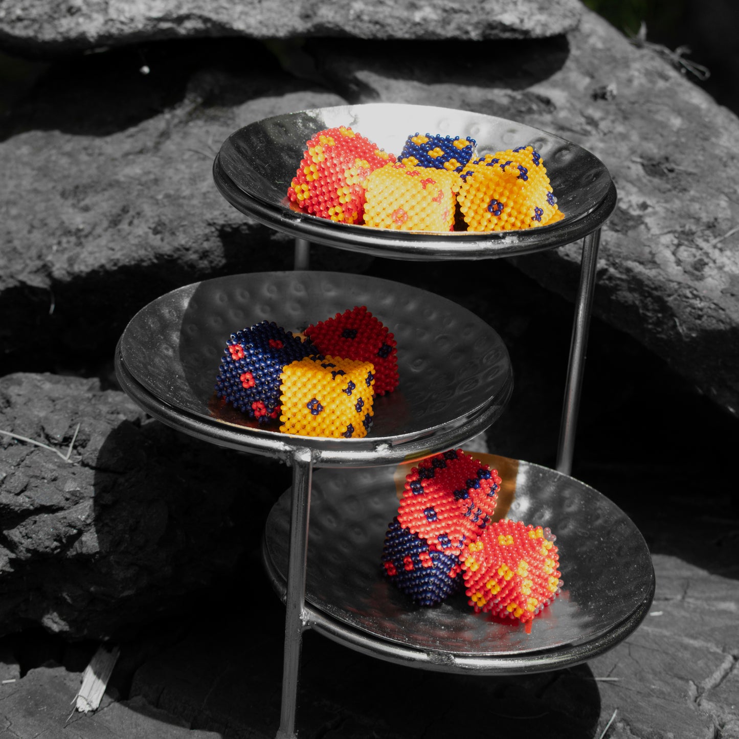 MCHEZO - CUSTOM PAIR OF BEADED DICE