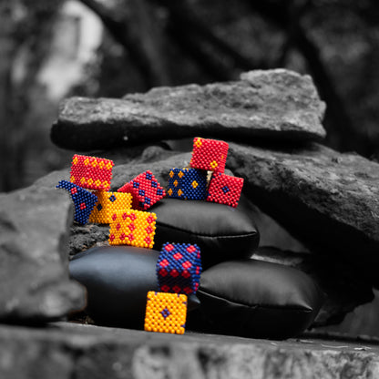 MCHEZO - CUSTOM PAIR OF BEADED DICE
