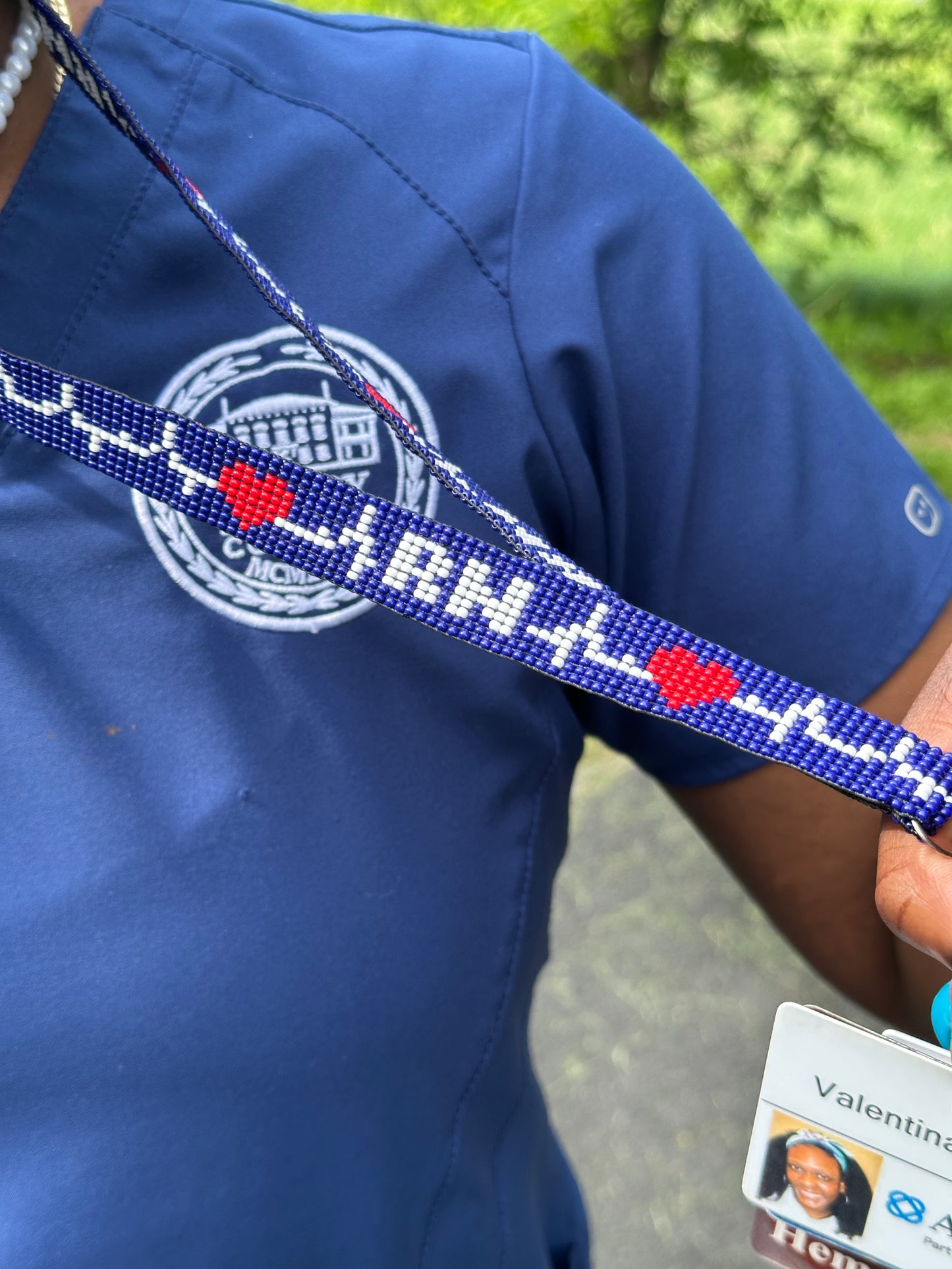 RN Pulse Beaded Lanyard