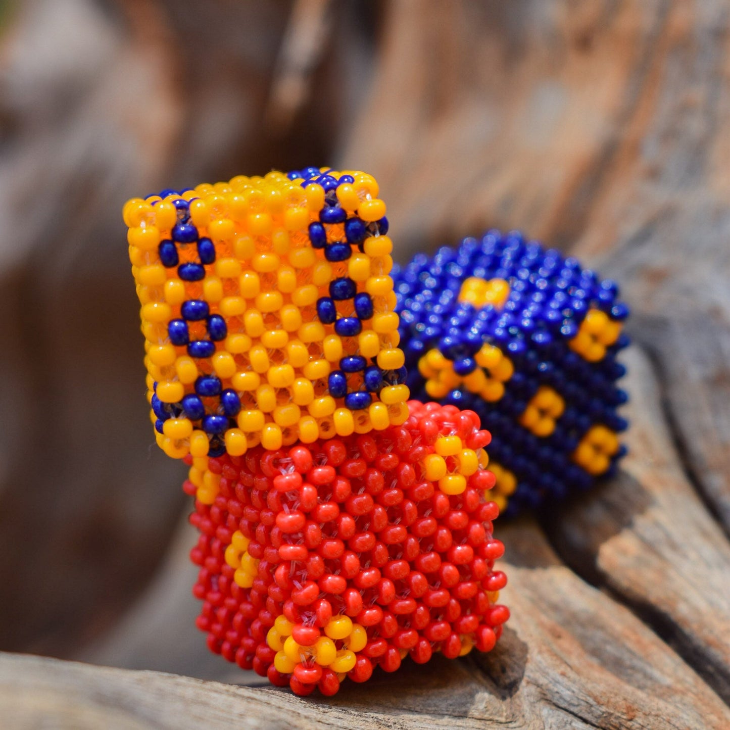 MCHEZO - CUSTOM PAIR OF BEADED DICE